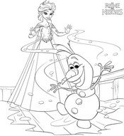 coloriage elsa sauve olaf